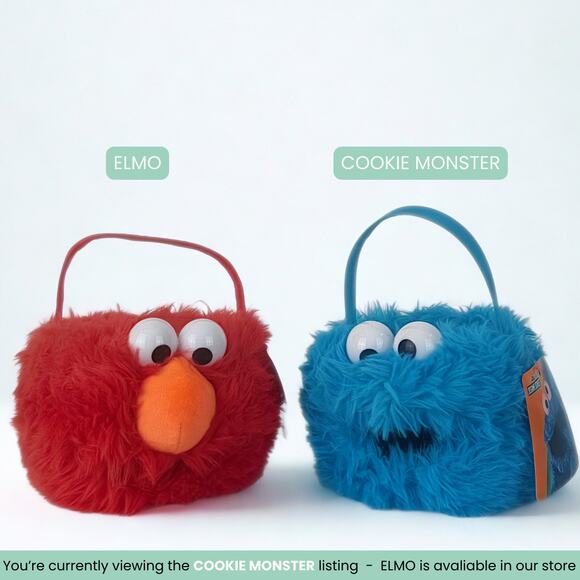 Cookie Monster Plush Basket (Small) - NWT - Picture 5 of 5